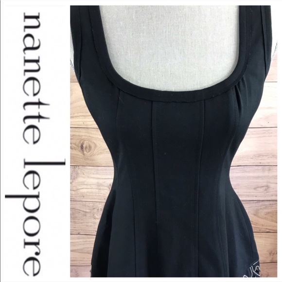 💕SALE Nanette Lepore Black Strapless Cutout Dress - Picture 3 of 8
